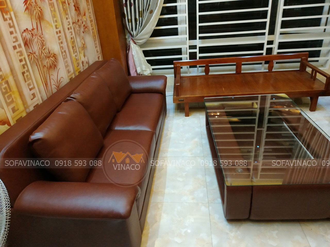 Công trình bọc ghế sofa da tại Lý Thường Kiệt, Gò Vấp